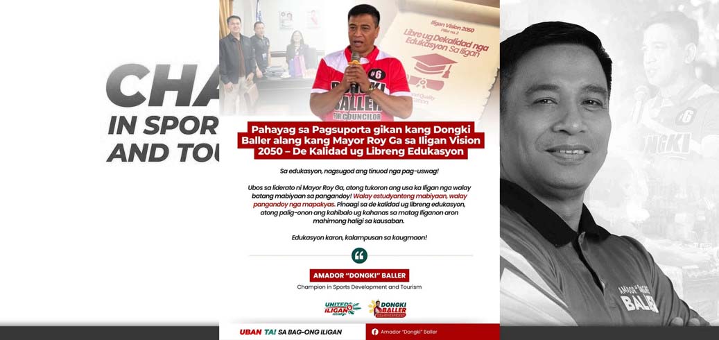 Councilor Dongki Baller Expresses Full Support for Mayor Roy Ga’s Iligan Vision 2050 – Quality and Free Education for a Brighter Future