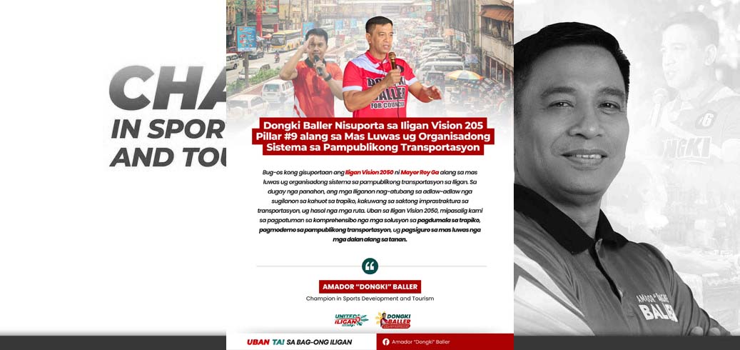 Councilor Dongki Baller's Full Support to Iligan Vision 205 Pillar #9 for a Safer and Organized Public Transportation System