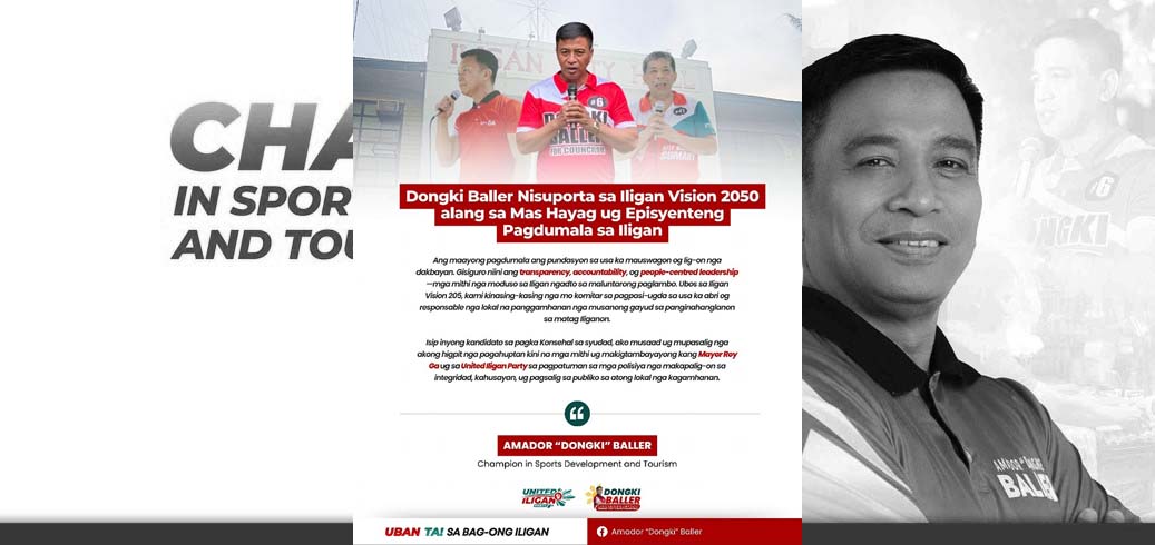Councilor Dongki Baller Supports Iligan Vision 2050 for a Brighter and Efficient Iligan Governance